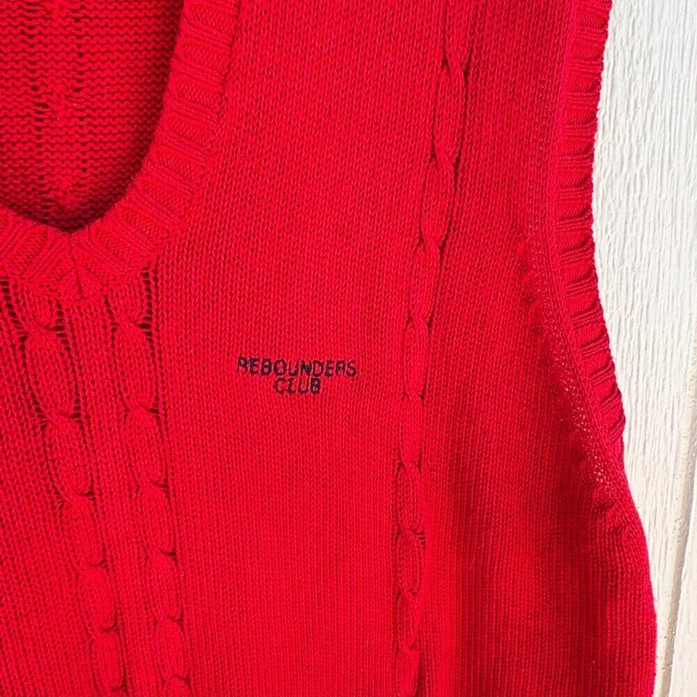 Vintage Arizona Wildcats Sweater Vest Men's XL Red Knit Rebounders Club 80s RARE - Picture 3 of 11